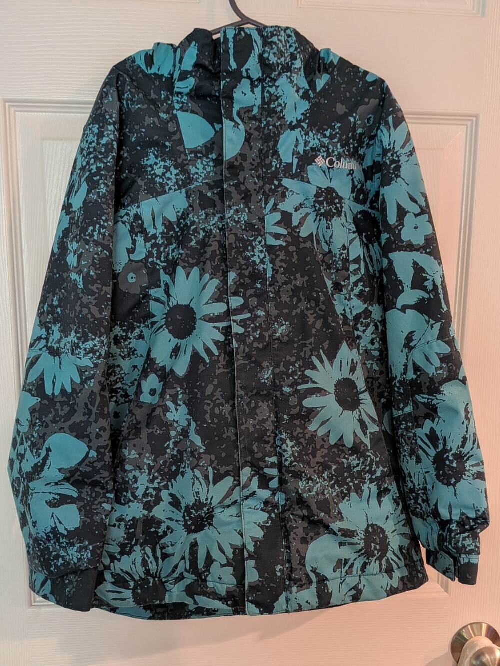 Columbia Girls Winter 3-in-1 Jacket with Teal Floral Print M (10/12)